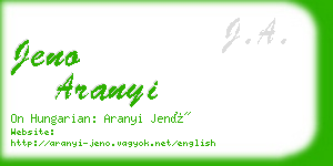 jeno aranyi business card